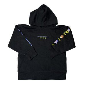 Zara Boys Black Graphic Pullover Hoodie – Size 6